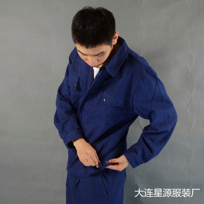 電焊工作服牛仔加厚牛仔服套裝男電焊工人牛仔衣服勞保女廠家直銷